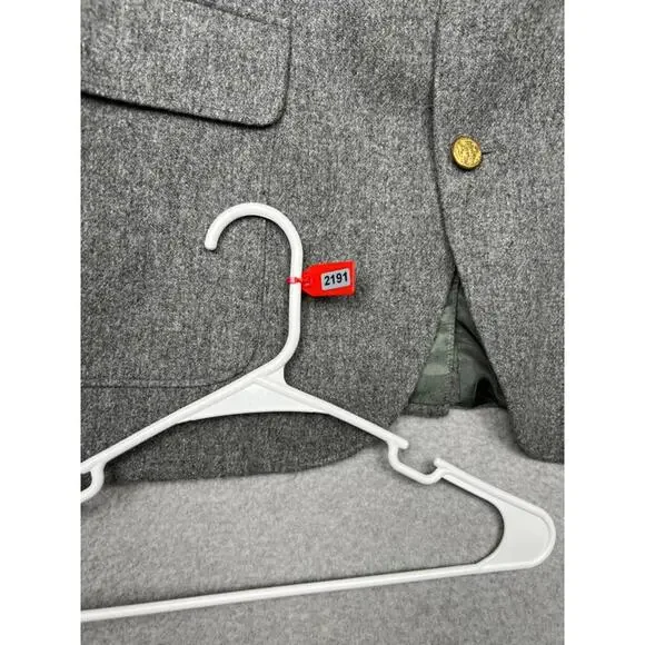 Vintage American Trend Tweed Sports Blazer Mens 42R Gray Preppy Gold Buttons
